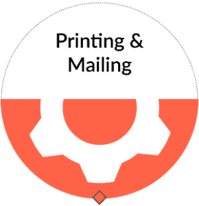 Document Management Services Printing & Mailing Half Gear Orange Link